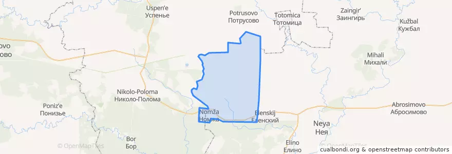 Mapa de ubicacion de Номженское сельское поселение.