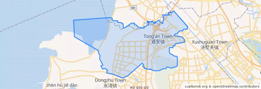 Mapa de ubicacion de 通安镇.