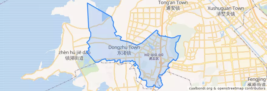 Mapa de ubicacion de 东渚街道.