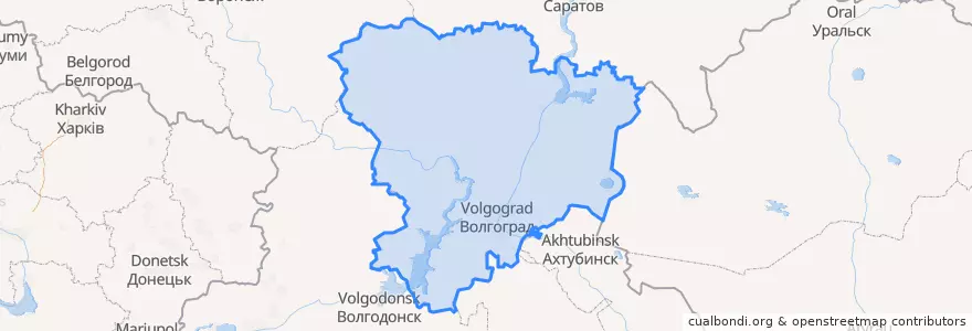 Mapa de ubicacion de Oblast Wolgograd.
