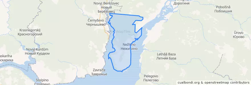 Mapa de ubicacion de Нежитинское сельское поселение.