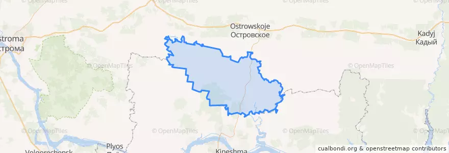 Mapa de ubicacion de Адищевское сельское поселение.