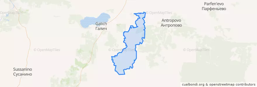 Mapa de ubicacion de Лопарёвское сельское поселение.