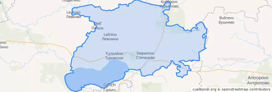 Mapa de ubicacion de Степановское сельское поселение.