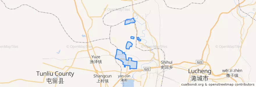 Mapa de ubicacion de Guxian Subdistrict.