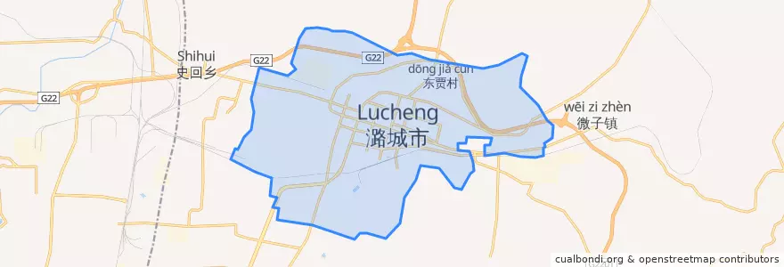 Mapa de ubicacion de 潞华街道.