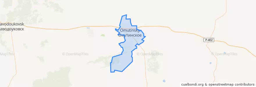Mapa de ubicacion de Омутинское сельское поселение.