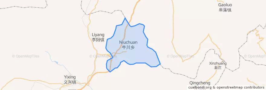 Mapa de ubicacion de 牛川乡.