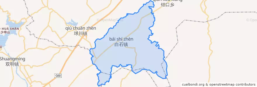 Mapa de ubicacion de 白石镇.