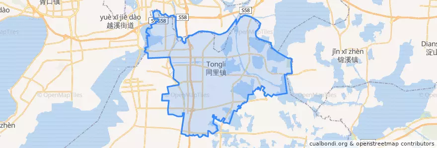 Mapa de ubicacion de 同里镇.