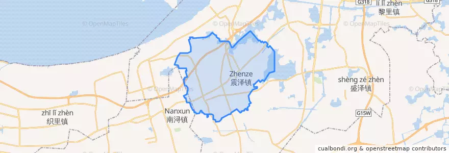Mapa de ubicacion de 震泽镇.