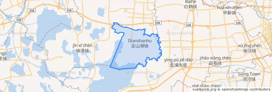 Mapa de ubicacion de 淀山湖镇.