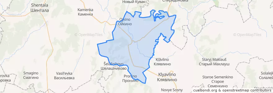 Mapa de ubicacion de сельское поселение Черный Ключ.