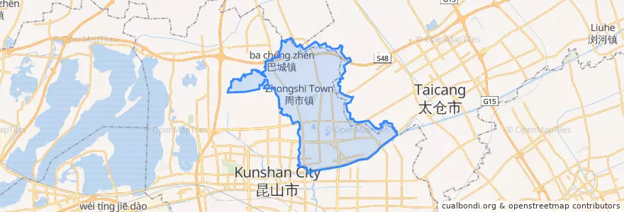 Mapa de ubicacion de 周市镇.