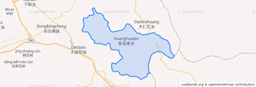 Mapa de ubicacion de 黄花滩乡.