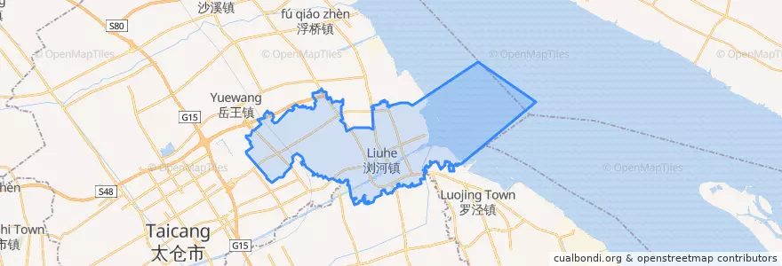 Mapa de ubicacion de 浏河镇.