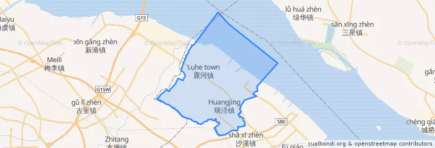 Mapa de ubicacion de 璜泾镇.