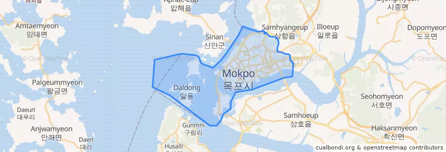 Mapa de ubicacion de Mokpo-si.