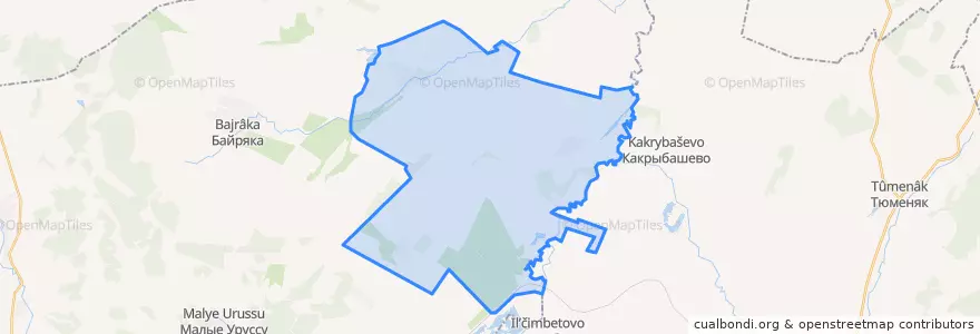 Mapa de ubicacion de Байряки-Тамакское сельское поселение.
