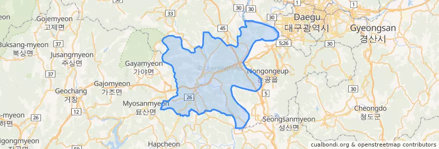 Mapa de ubicacion de Goryeong-gun.