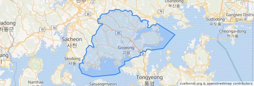 Mapa de ubicacion de Goseong-gun.