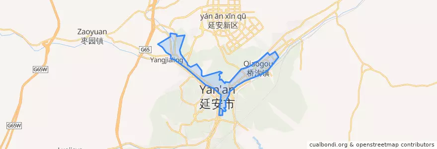 Mapa de ubicacion de 宝塔山街道.