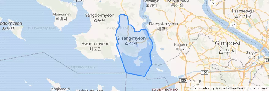 Mapa de ubicacion de 길상면.