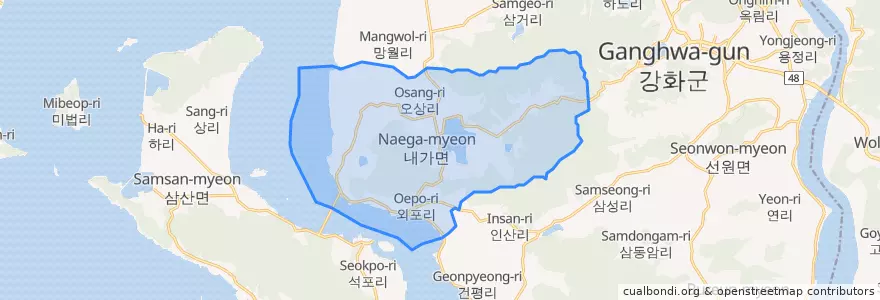 Mapa de ubicacion de 내가면.
