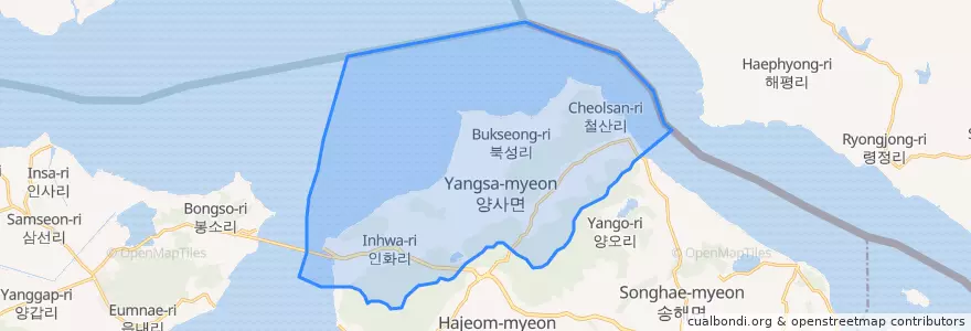 Mapa de ubicacion de 양사면.