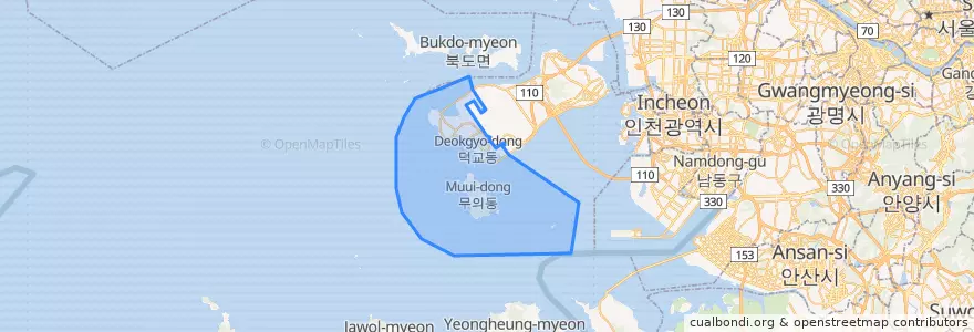 Mapa de ubicacion de 용유동.