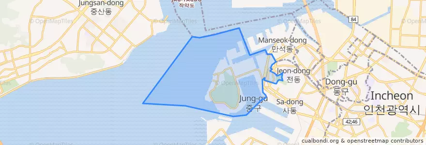 Mapa de ubicacion de 북성동.
