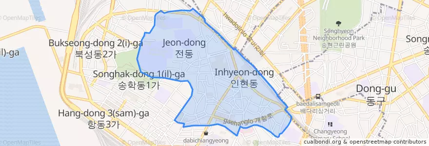Mapa de ubicacion de 동인천동.