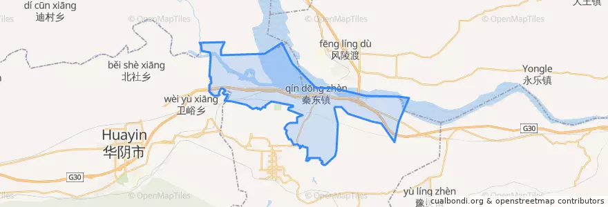 Mapa de ubicacion de 秦东镇.