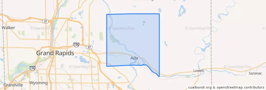 Mapa de ubicacion de Ada Township.
