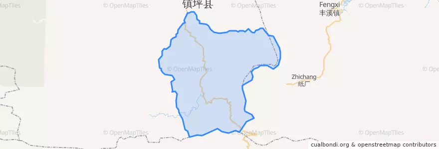 Mapa de ubicacion de Zhongbao.