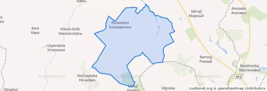 Mapa de ubicacion de Елизаветинский сельсовет.