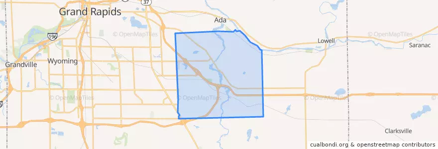 Mapa de ubicacion de Cascade Charter Township.