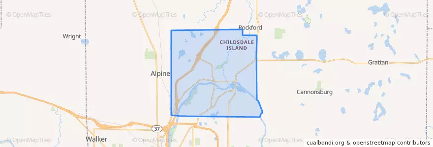 Mapa de ubicacion de Plainfield Charter Township.