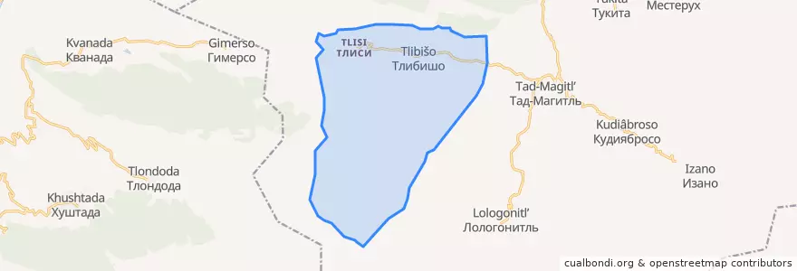 Mapa de ubicacion de сельсовет Тлибишинский.