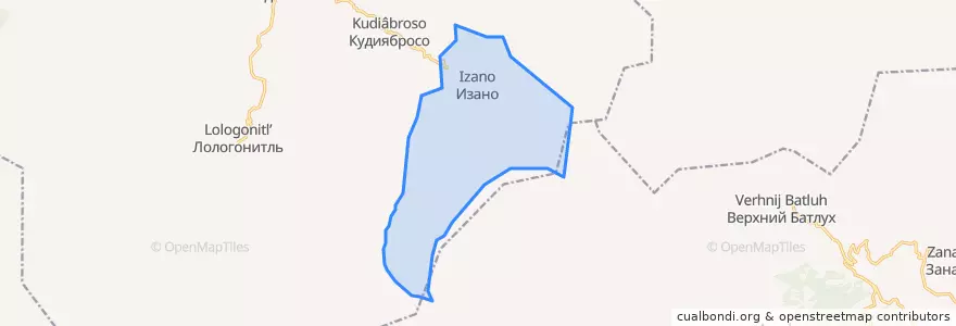 Mapa de ubicacion de сельское поселение Село Изано.