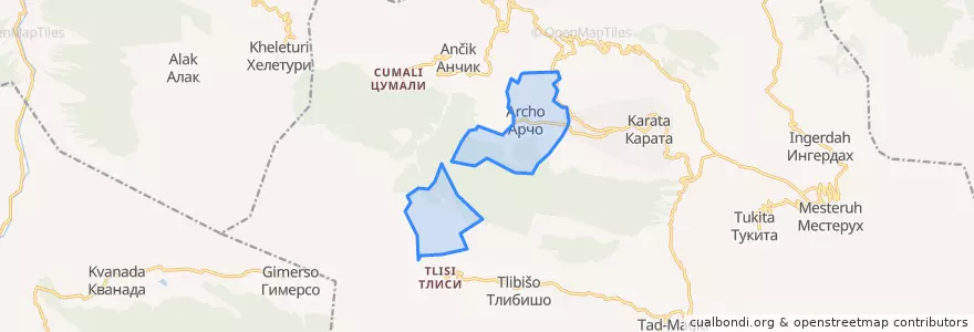 Mapa de ubicacion de сельское поселение Село Арчо.