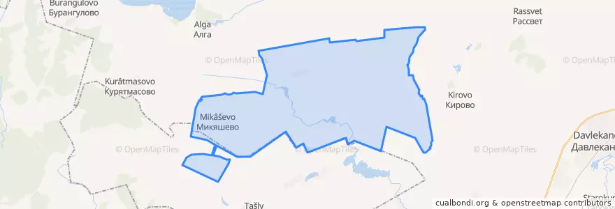 Mapa de ubicacion de Микяшевский сельсовет.