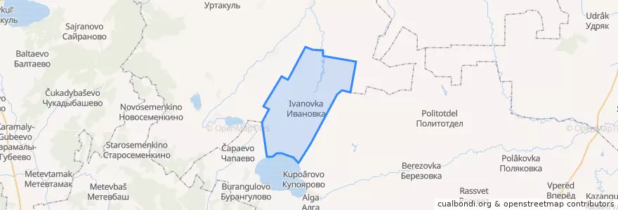 Mapa de ubicacion de Ивановский сельсовет.