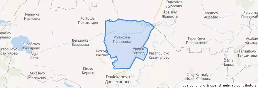 Mapa de ubicacion de Поляковский сельсовет.