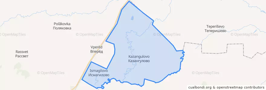 Mapa de ubicacion de Казангуловский сельсовет.