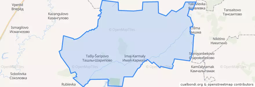 Mapa de ubicacion de Имай-Кармалинский сельсовет.