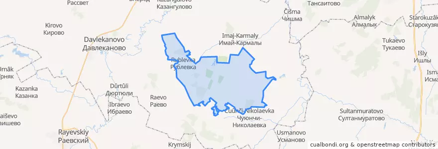 Mapa de ubicacion de Бик-Кармалинский сельсовет.