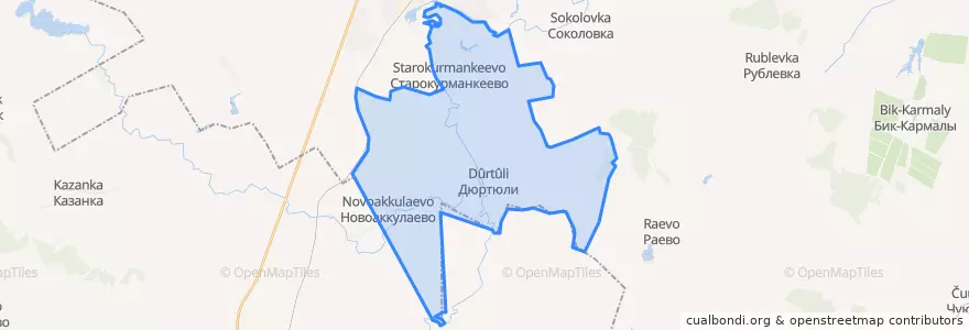 Mapa de ubicacion de Курманкеевский сельсовет.