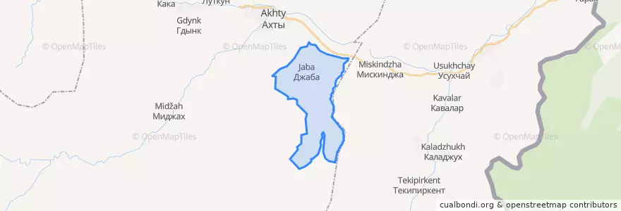 Mapa de ubicacion de сельское поселение Село Джаба.
