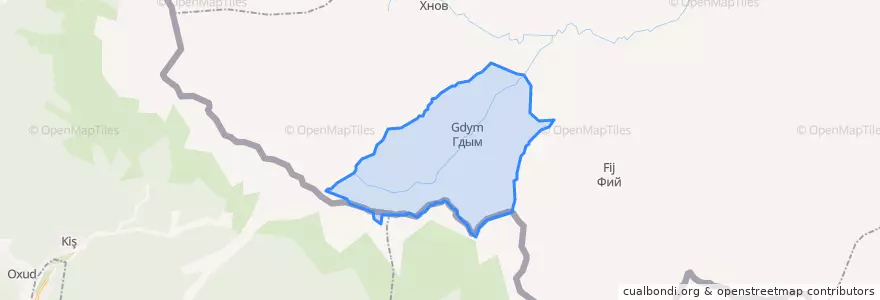 Mapa de ubicacion de сельское поселение Село Гдым.